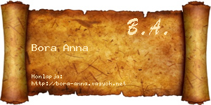 Bora Anna névjegykártya